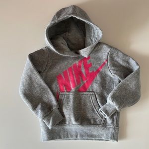Toddler Girls Size 2T NIKE Grey Pink Sweatshirt Hoodie